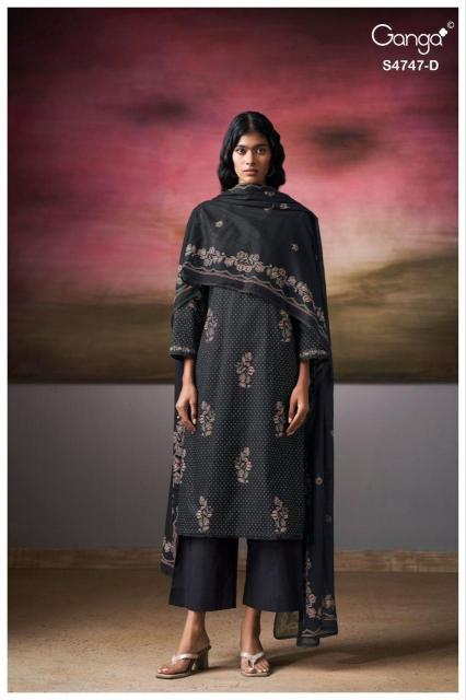 Ganga mishvya 4747 embroidery dress materials wholesale